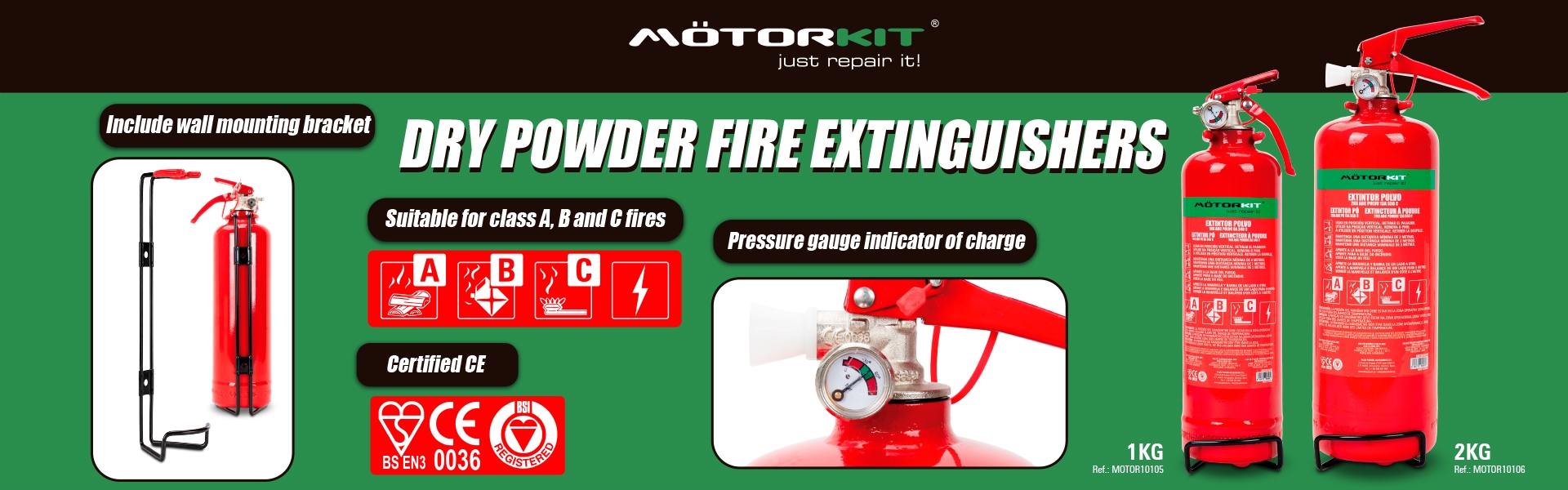 DRY POWDER FIRE EXTINGUISHERS