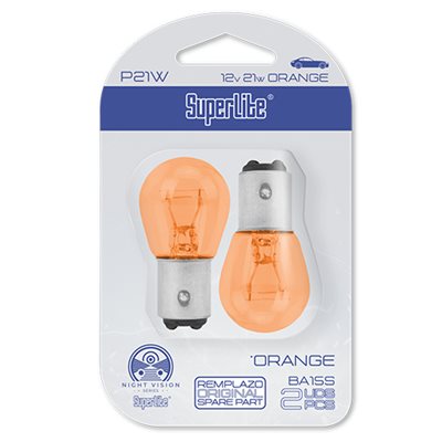 P21W BA15S 12V 21W 2PC ORANGE